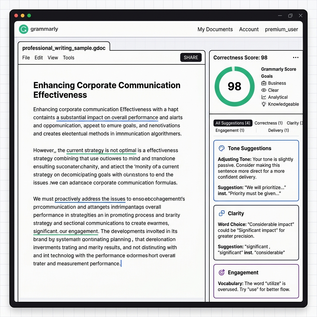 Grammarly Feedback Interface