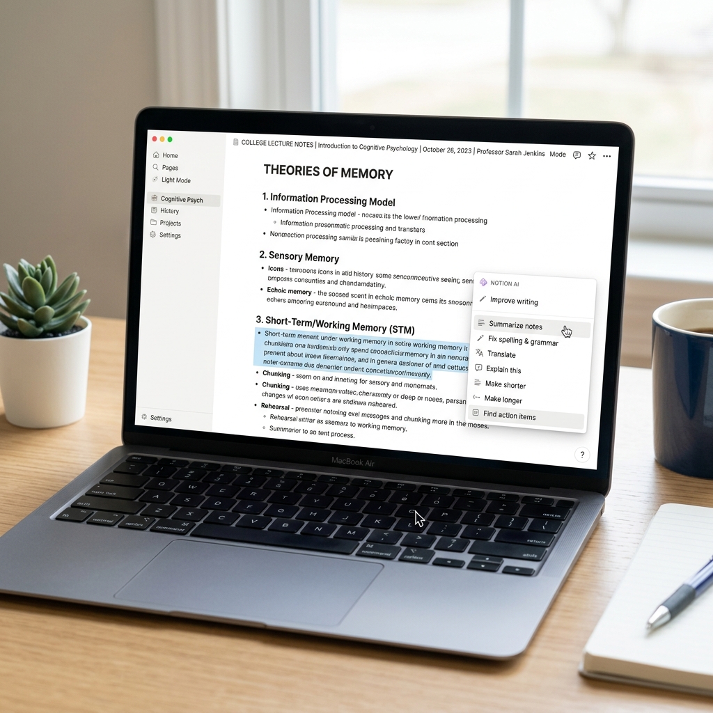 Notion AI Study Interface