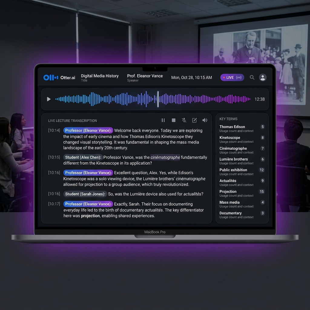 Otter.ai Live Transcription Dashboard