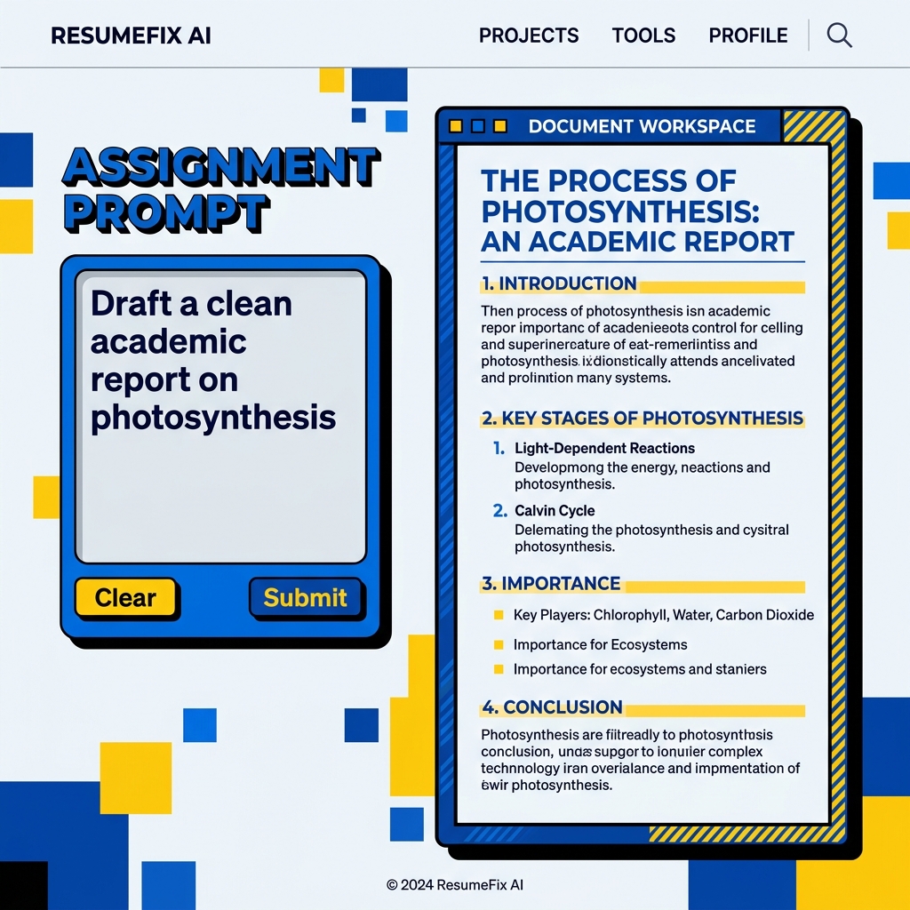 ResumeFix AI Assignment Writer Interface